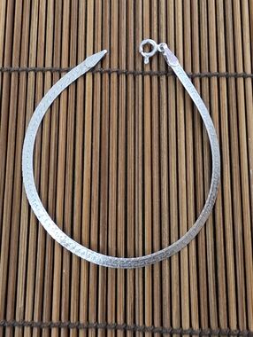 925 Silver Herringbone Chain Bracelet (Vintage)
